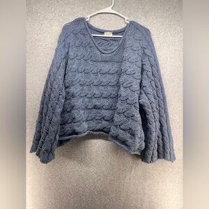 POL Women's Navy Cable Knit Sweater